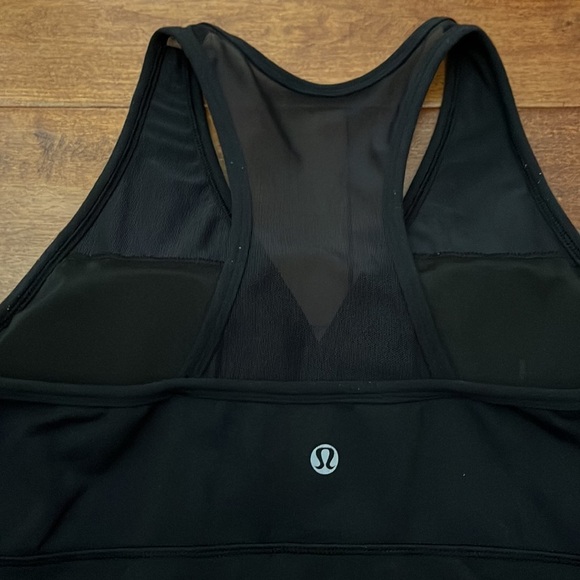Lululemon Tank Top Black Wrap V Neck Mesh Back Racerback - Picture 12 of 12